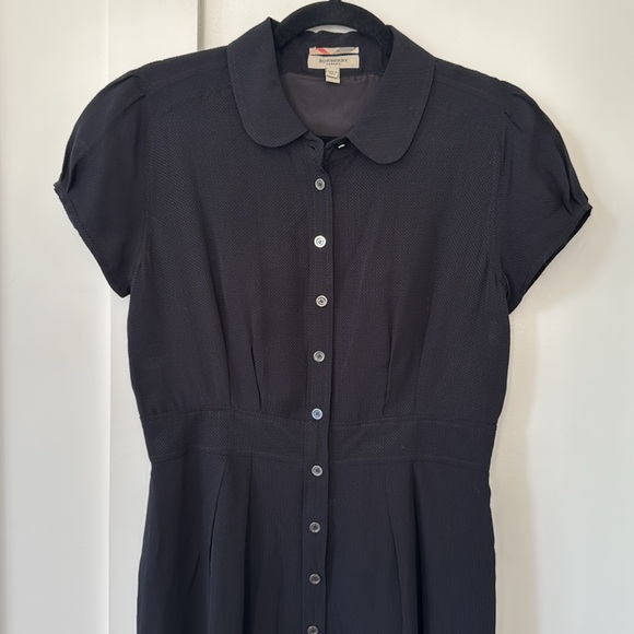Burberry Black Button Front Dress Size 6 - Picture 1 of 10